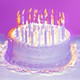 An illustration of a blurry birthday cake