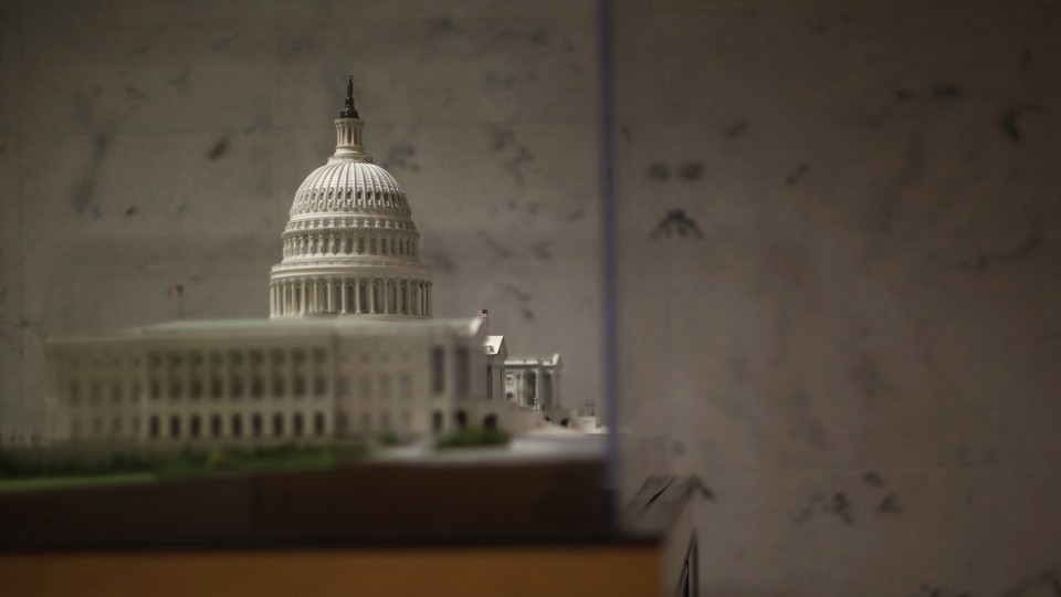 A scaled model of the U.S. Capitol is pictured in the Dirksen Senate Office Building in Washington.