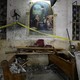 The aftermath of an explosion that took place at a Coptic church on Sunday in Tanta, Egypt