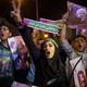 Supporters of Iran's President Hassan Rouhani take part in a campaign rally in Tehran, Iran, on May 17, 2017.