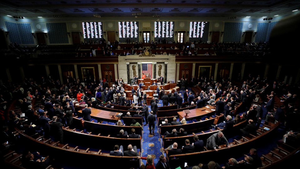 The inside of the U.S. House of Representatives.