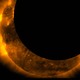 The view of a 2012 solar eclipse from the Hinode spacecraft