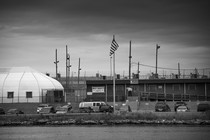 a photograph of a building on Rikers Island