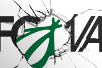 The Onion's logo crashing through Infowars' logo