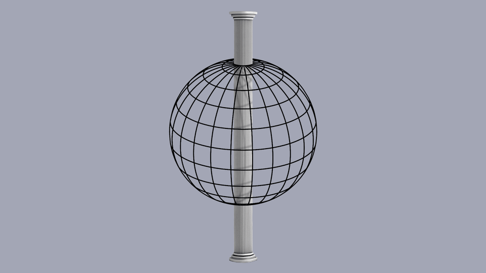 A column intersecting a globe