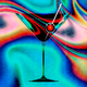 Illustration of a martini glass with HAL-9000's red eye in place of an olive.