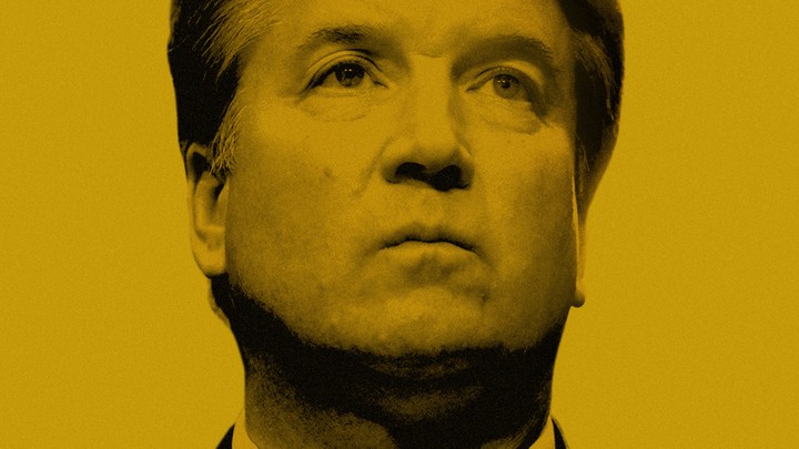 A photo illustration of Brett Kavanaugh