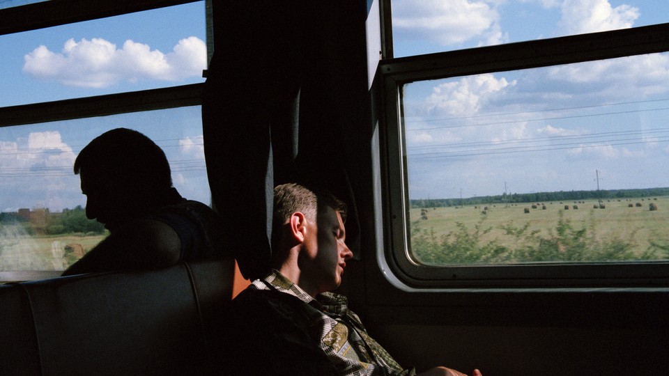 On the train from Slavutych to the nuclear power station of Chernobyl