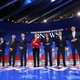 The 10 candidates who qualified for the third Democratic debate stand on stage.