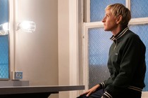 Ellen DeGeneres sits in her dressing room.