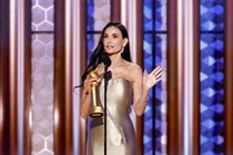 Demi Moore at the 2025 Golden Globes
