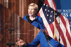 An image of Elizabeth Warren speaking at the National Press Club on Monday, January 12, 2026
