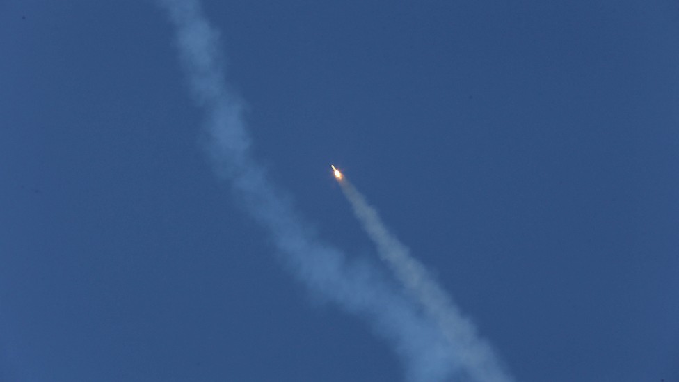 A ballistic missile is launched and tested at an undisclosed location in Iran on March 9, 2016.