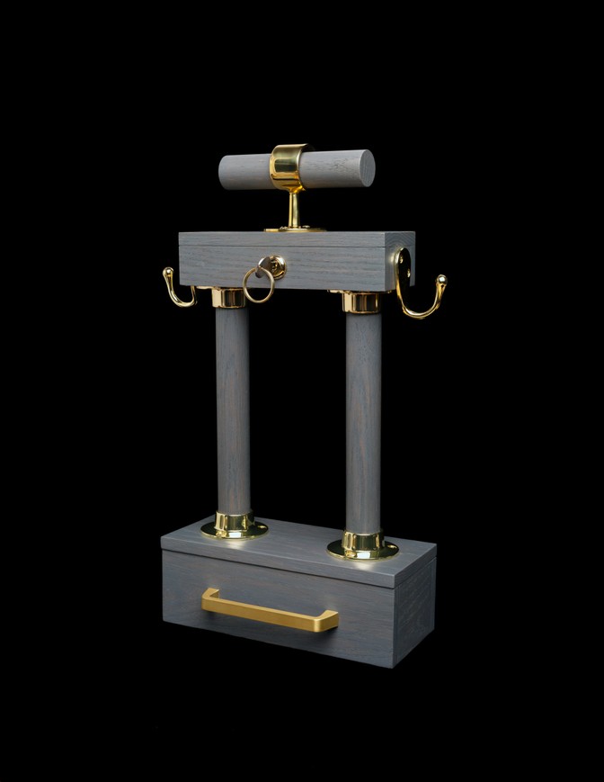 photo illustration with closet hardware