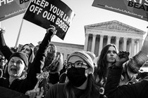 Abortion rights and anti-abortion rights protesters.