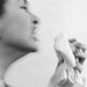 a woman sneezing