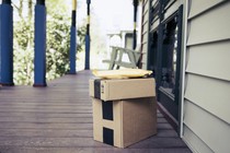 retail delivery boxes on a porch