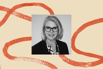 A headshot of former Secretary of Education Margaret Spellings, bordered by an illustration