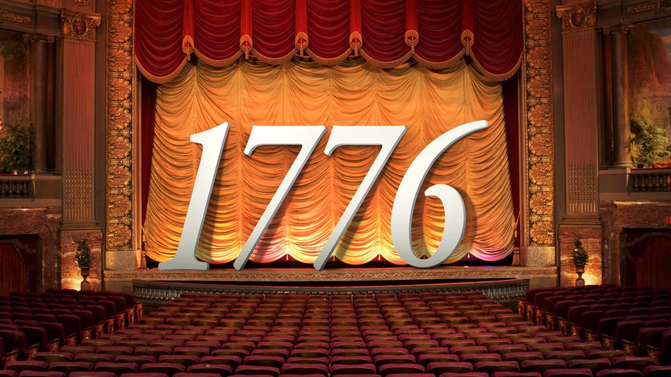 Illustration of the numerals "1776" on a stage