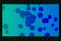 Animation of pixelated cells on a computer screen