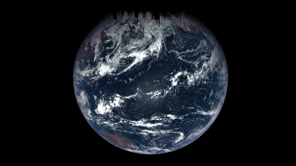 An image of Earth taken September 22 by the OSIRIS-REx spacecraft during its gravity-assist flyby