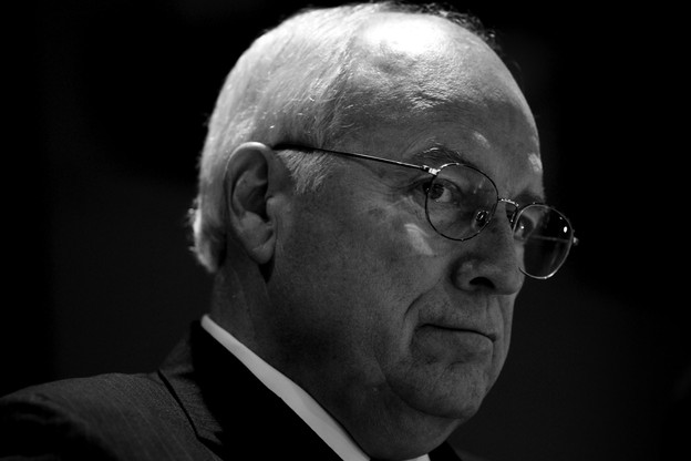 Black-and-white photograph of Dick Cheney