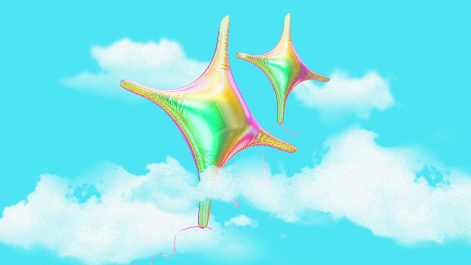 An image of star-shaped balloons