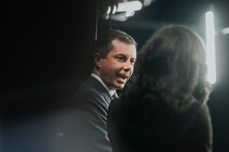 Photo of Pete Buttigieg being interviewed
