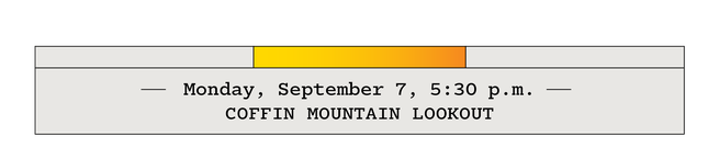 Monday, September 7, 5:30 p.m.—Coffin Mountain Lookout