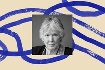 A black-and-white headshot of the historian Margaret MacMillan, bordered by an illustration