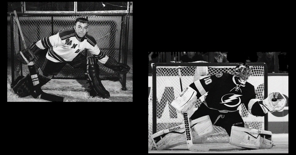 New goalie pads made in the 1960s/1970s vintage style. Awesome.