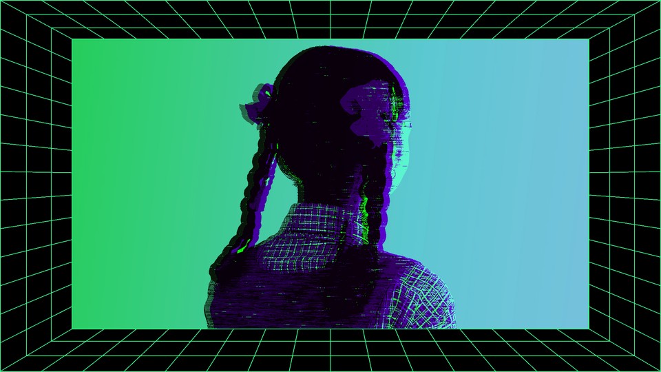 A young girl looks off into the distance