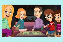 A family sits around a board game in a scene from 'Big Mouth'