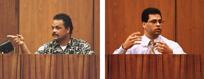 Left: image of John Gonsalves at Frank Pauline’s trial. Right: image of Pauline.