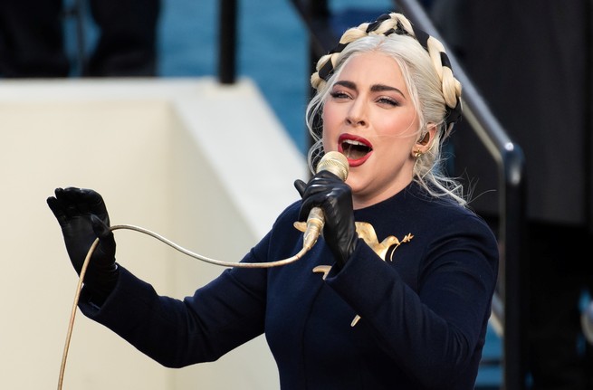 Lady Gaga singing at Joe Biden's inauguration