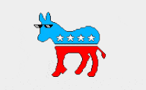 An illustration of a Democrat donkey wearing sunglasses