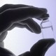 a hand holds a vial