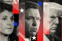 Nikki Haley, Ron DeSantis, Donald Trump