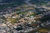 An aerial view of the outskirts of Ho Chi Minh City