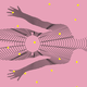 Illustration of a human body with a virus shape cut out