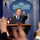 Sean Spicer holds a briefing at the White House in Washington. 