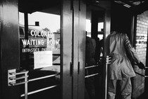photo of door with "Colored Waiting Room"