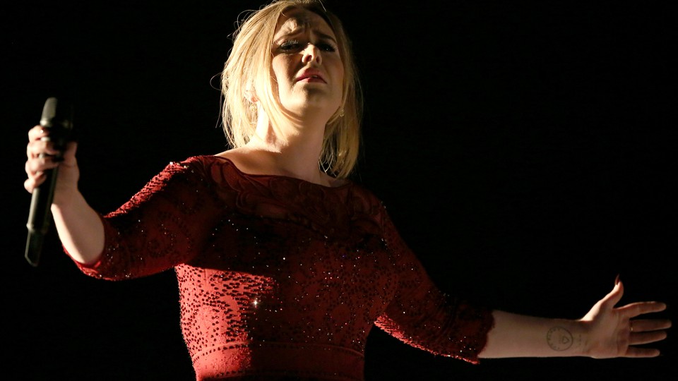 Adele performs at the 2016 Grammys
