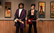 Two actors dressed as the musical artist Prince at an audition