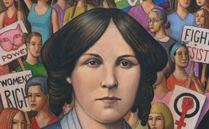 An illustration of Louisa May Alcott