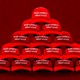 A pyramid of MAGA hats