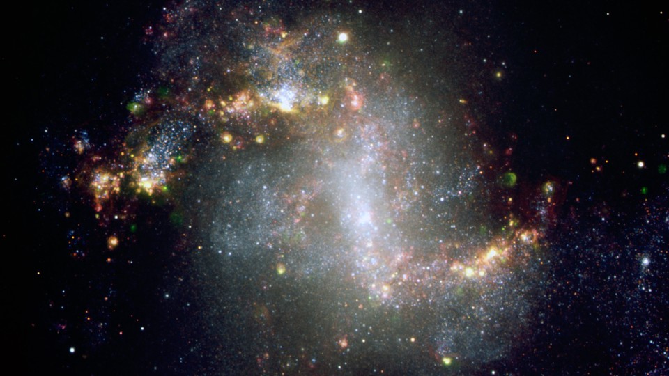 A telescope image of a dusty galaxy