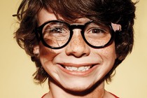 A child with glasses