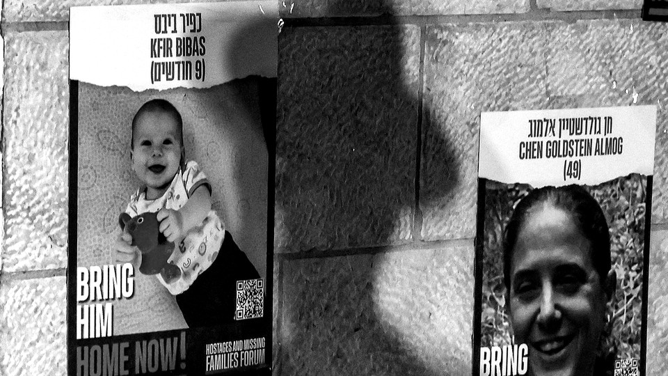 Hostage posters on a wall