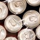 Overhead image of multiple aluminum soda cans